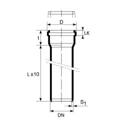 MagnaPlast HT PLUS Rura z kielichem HTEM 110mm 1000mm 10440 Kanalizacja